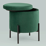 Зеленый пуф на черных ножках SANJAY варинант исполнения - 2 | Loft Concept в Омске