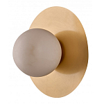 Бра круглое с плафоном из натурального камня на латунном основании Cryptocrystalline Stone варинант исполнения - 1 | Loft Concept в Омске