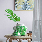 Ваза с зелёными листьями и крышкой Vase Green Leaves варинант исполнения - 1 | Loft Concept в Омске