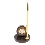 Часы настольные с ручкой из натурального камня Stone Clock варинант исполнения - 10 | Loft Concept в Омске