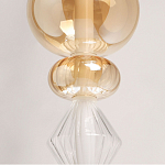 Подвесной светильник с вертикальной композицией из прозрачных и янтарных стеклянных шаров и ромбов Gabriel Scott Luna варинант исполнения - 4 | Loft Concept в Омске