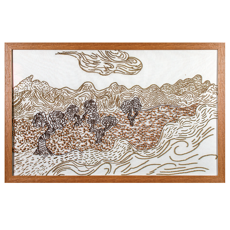 Vincent Van Gogh Sketch Картина вышивка бисером Ван Гог  Бежевый в Омске | Loft Concept 