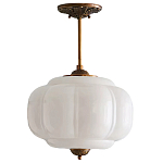 Подвесной светильник с абажуром из молочного стекла Vintage Charm варинант исполнения - 1 | Loft Concept в Омске