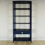 Стеллаж Elsa Dreams Blue со стеклянными полками и ящиком варинант исполнения - 4 | Loft Concept в Омске