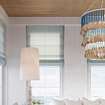 Люстра трехъярусная с декором из круглых деревянных бусин с кисточками Blue Wooden Beads Chandelier варинант исполнения - 4 | Loft Concept в Омске