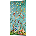 Постер на холсте в стиле шинуазри с изображением сада Chinoiserie Imperial Garden Birds and People Poster варинант исполнения - 1 | Loft Concept в Омске