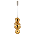 Подвесной светильник светодиодный со стеклянными плафонами янтарного цвета в форме дисков Savio Glass Disc варинант исполнения - 2 | Loft Concept в Омске