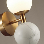 Бра с шарообразным матовым плафоном и шаром из камня на металлическом основании Orb Essence варинант исполнения - 6 | Loft Concept в Омске