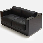 Дизайнерский кожаный диван черный Poltronova Saratoga Sofa варинант исполнения - 4 | Loft Concept в Омске