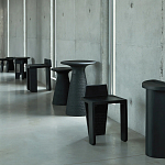 Круглый приставной столик из массива манго Piero Black Side Table варинант исполнения - 5 | Loft Concept в Омске