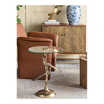 Столик с круглой стеклянной столешницей и корпусом в виде двух павлинов на ветке Table Two Peacocks варинант исполнения - 9 | Loft Concept в Омске