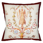 Декоративная подушка бежевая с растительным орнаментом Raffael Angel Beige Red Cushion варинант исполнения - 1 | Loft Concept в Омске