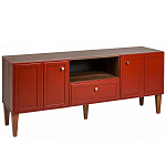 ТВ-тумба красная из массива бука с 2-мя дверками и ящиком Wenge Light варинант исполнения - 1 | Loft Concept в Омске