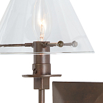 Бра с прозрачным стеклянным абажуром в форме конуса Bartolomeo Bronze варинант исполнения - 1 | Loft Concept в Омске