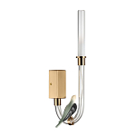 Бра с прозрачной изогнутой трубкой и декоративной фигуркой птицы Ganthea варинант исполнения - 1 | Loft Concept в Омске