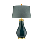 Настольная лампа с коническим дымчато-зелёным абажуром из искусственного шёлка Quintiesse варинант исполнения - 2 | Loft Concept в Омске