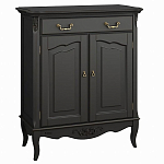 Буфет черный из массива бука с ящиком и 2-мя дверцами в стиле прованс Black Provence варинант исполнения - 1 | Loft Concept в Омске