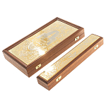 Нарды настольные из натурального камня лазурит и долерит Backgammon from Stone варинант исполнения - 12 | Loft Concept в Омске