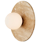 Бра в виде диска с плафоном из матового белого стекла Marble Glow варинант исполнения - 2 | Loft Concept в Омске