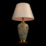 Настольная лампа бирюзовая с цветочным принтом Turquoise Flight варинант исполнения - 4 | Loft Concept в Омске