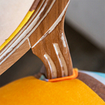 Стул бежевый в разноцветную полоску из натурального бука с изображением птиц и цветов Blooming Birds Colorful Stripes Chair варинант исполнения - 9 | Loft Concept в Омске