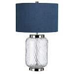 Настольная лампа с цилиндрическим абажуром и прозрачным стеклянным основанием Quintiesse варинант исполнения - 7 | Loft Concept в Омске