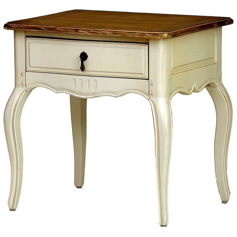 Прикроватная тумба в стиле прованс Oak Montmartre Provence Bedside Table Бежевый Дуб темный в Омске | Loft Concept 