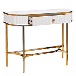 Консоль с ящиком белая с золотом Textured White Console with Gold варинант исполнения - 2 | Loft Concept в Омске
