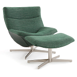 Кресло вращающееся с подставкой для ног зеленое Verdante варинант исполнения - 1 | Loft Concept в Омске