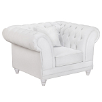 Кресло низкое с мягкой обивкой из велюра на 4-х ножках из массива березы Sophie Armchair white варинант исполнения - 1 | Loft Concept в Омске