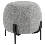Пуф в ткани букле серого цвета Pikelet варинант исполнения - 1 | Loft Concept в Омске