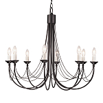 Люстра черного цвета ручной работы с канделябрами и переплетенной проволочной драпировкой Elstead Lighting варинант исполнения - 5 | Loft Concept в Омске