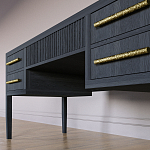 Большой Рабочий стол Primo с 5 выдвижными ящиками Черный дуб варинант исполнения - 3 | Loft Concept в Омске