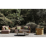 Дизайнерский уличный диван из массива дерева с плетеной спинкой PALINFRASCA Sofa варинант исполнения - 23 | Loft Concept в Омске