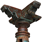 Антикварная колонна из массива тика Unique Indian Antique Column варинант исполнения - 2 | Loft Concept в Омске