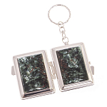 Зеркало брелок складное двухстороннее из натурального камня Серафинит Stone Mirrors варинант исполнения - 2 | Loft Concept в Омске