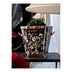 Кашпо из фарфора черная с цветочной росписью и бронзовой стрекозой Spring Garden варинант исполнения - 4 | Loft Concept в Омске