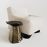 Кресло Cannes с мягкой обивкой букле молочного цвета  варинант исполнения - 1 | Loft Concept в Омске