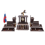 Настольный письменный набор из природного камня обсидиана с декором в виде Коня Team leader варинант исполнения - 1 | Loft Concept в Омске