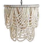 Двухъярусная люстра украшенная круглыми белыми бусинами Gradient Chandelier White варинант исполнения - 2 | Loft Concept в Омске