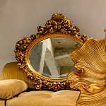 Зеркало настенное золотое с ажурным резным орнаментом Classic Ornament Mirror варинант исполнения - 3 | Loft Concept в Омске