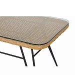 Журнальный столик с столешницей из ротанга и стекла Wicker Tabletop Under Glass варинант исполнения - 2 | Loft Concept в Омске