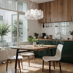 Люстра круглая с подвесными прямоугольными пластинами из стекла Glacier Panels варинант исполнения - 11 | Loft Concept в Омске