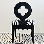 Дизайнерский стул с круглой деревянной спинкой Black and White Clover варинант исполнения - 3 | Loft Concept в Омске