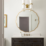 Золотое настенное зеркало Yvon Mirror варинант исполнения - 4 | Loft Concept в Омске