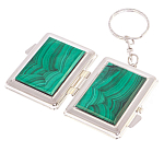 Зеркало брелок складное двухстороннее из натурального камня Малахит Stone Mirrors варинант исполнения - 2 | Loft Concept в Омске