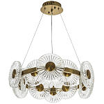 Люстра с круглыми рельефными плафонами Glass Peonies Brass Chandelier варинант исполнения - 2 | Loft Concept в Омске