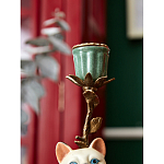 Подсвечник в виде кошки из фарфора с бронзовыми элементами Paradise Cat варинант исполнения - 7 | Loft Concept в Омске