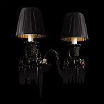Бра с двумя черными абажурами и декоративными подвесками Lustre Reverie варинант исполнения - 3 | Loft Concept в Омске
