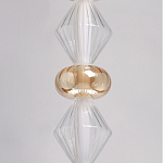 Подвесной светильник с вертикальной композицией из прозрачных и янтарных стеклянных шаров и ромбов Gabriel Scott Luna варинант исполнения - 14 | Loft Concept в Омске